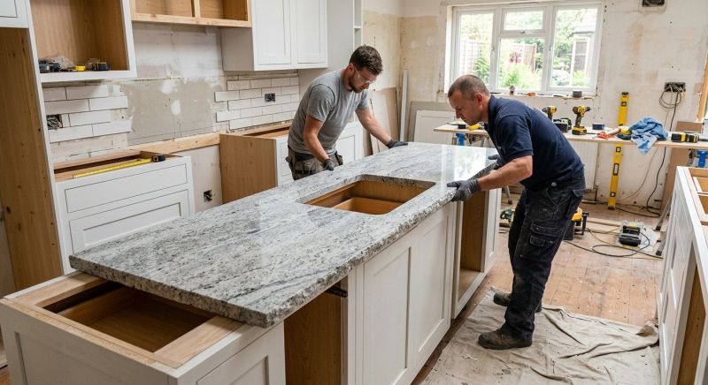 Granite Slab Installation in Lake County, IL